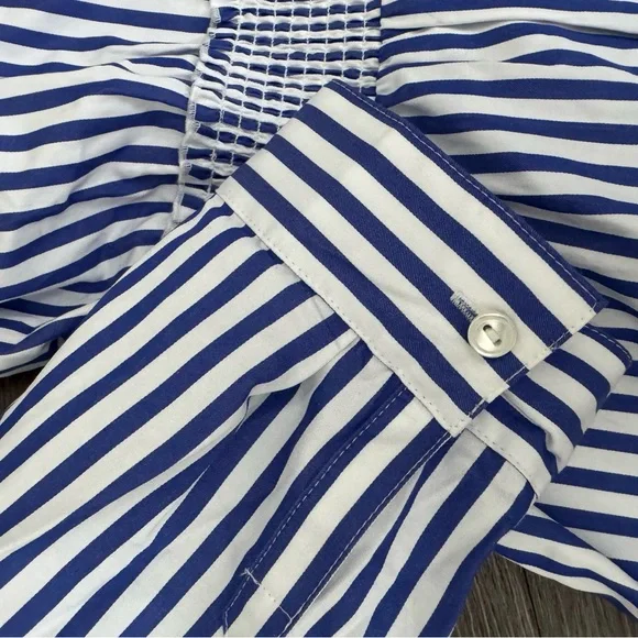 Talbots Blue and White Striped Shirt. New! 100% cotton. - Picture 5 of 11